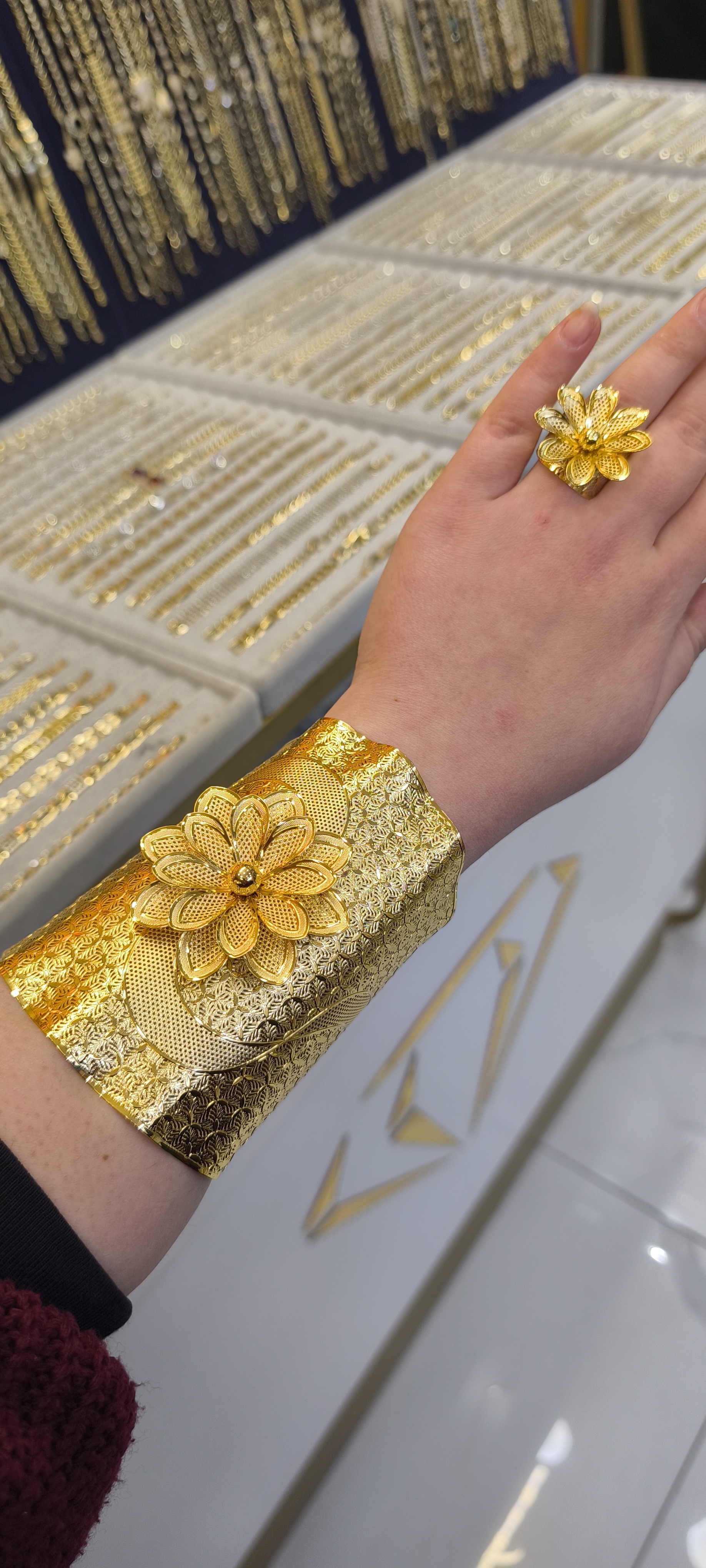 ALTIN KAPLAMA-TÜL KELEPÇE-YÜZÜK