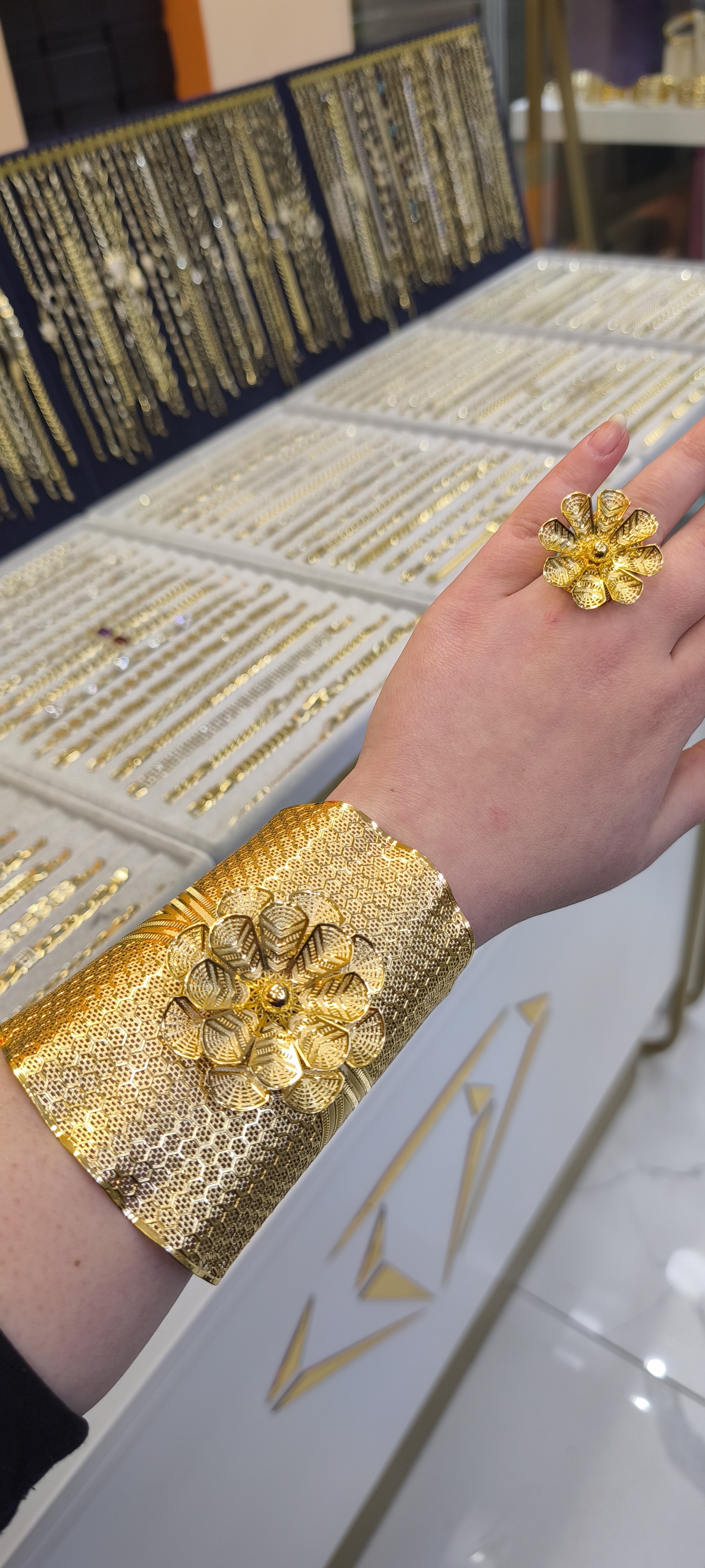 ALTIN KAPLAMA-TÜL KELEPÇE-YÜZÜK