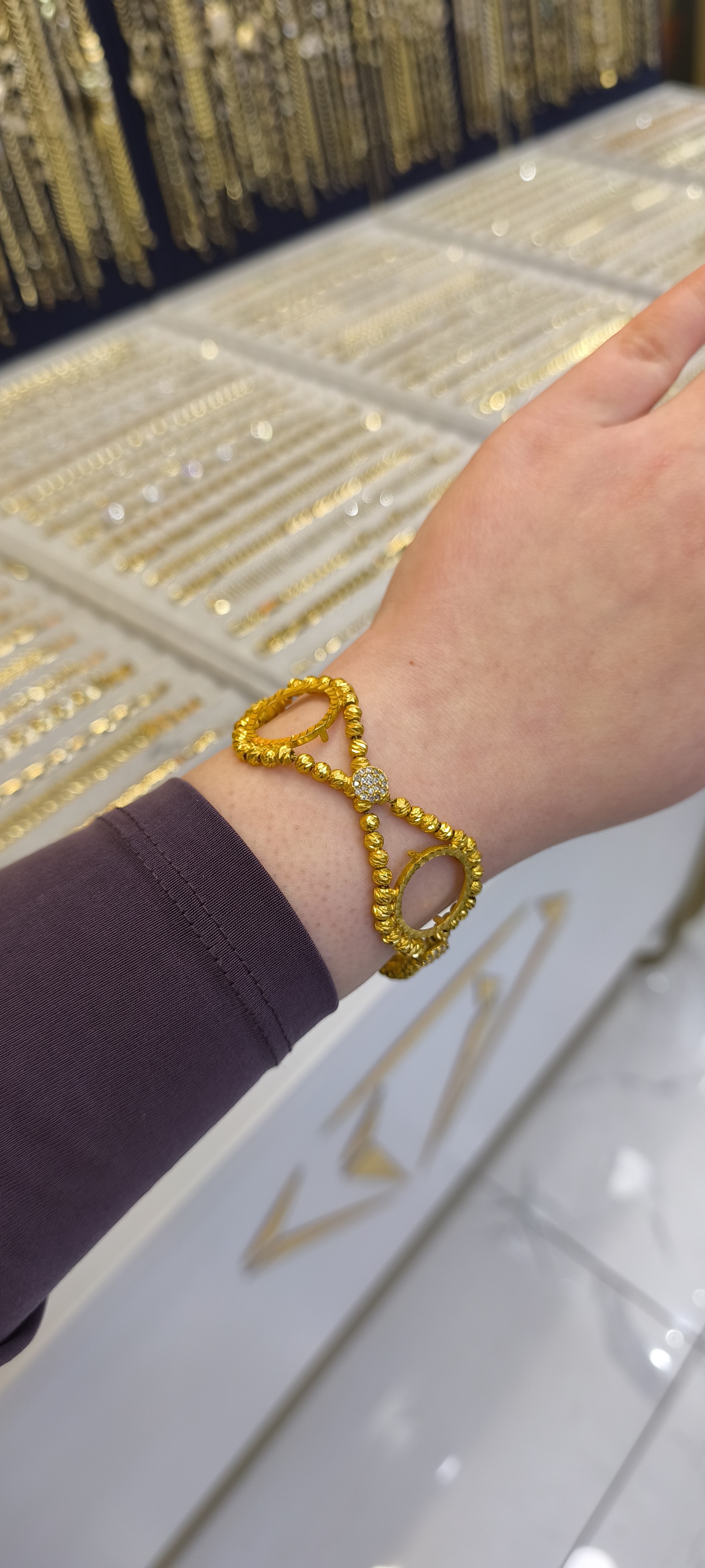 ALTIN KAPLAMA-İKİLİ ÇEYREKLİ BİLEKLİK