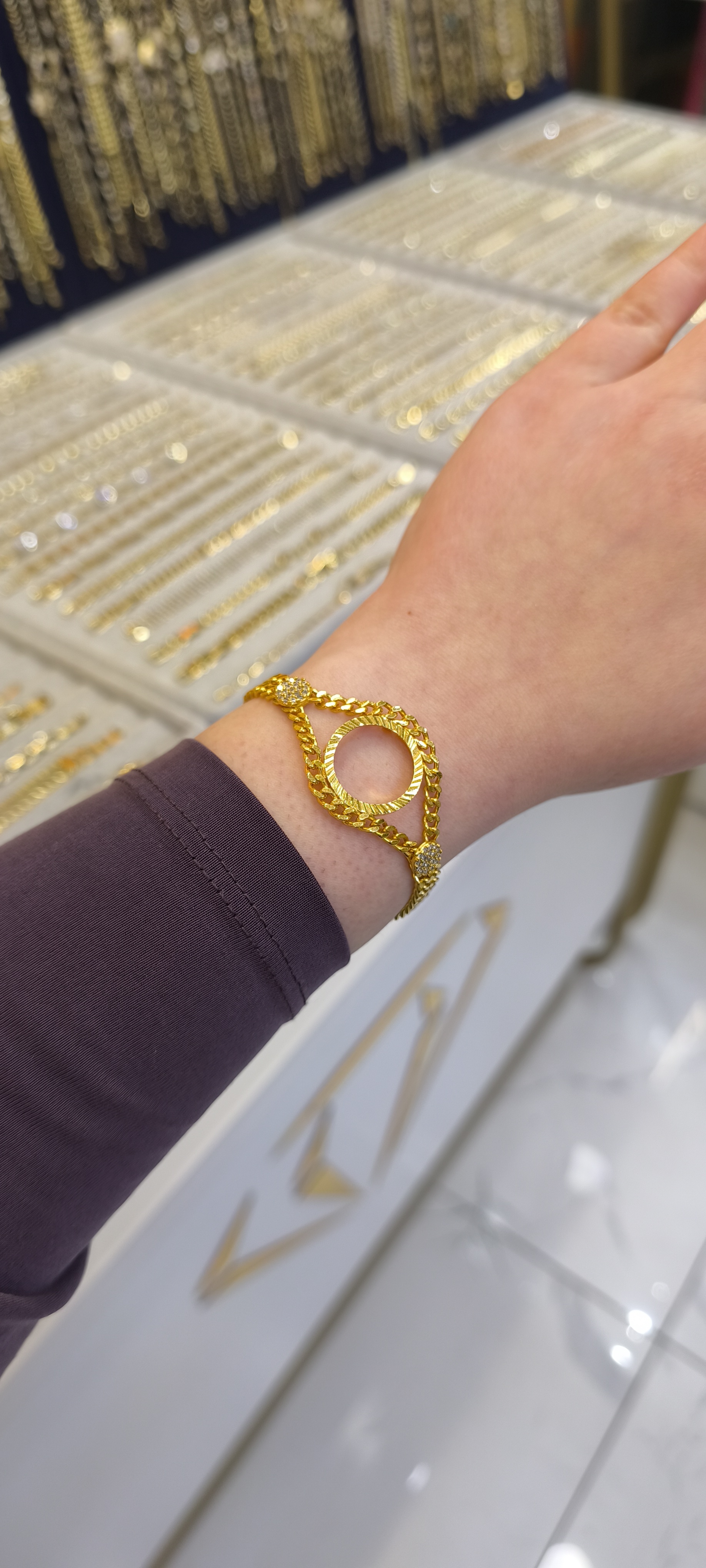 ALTIN KAPLAMA-ÇEYREKLİ BİLEKLİK