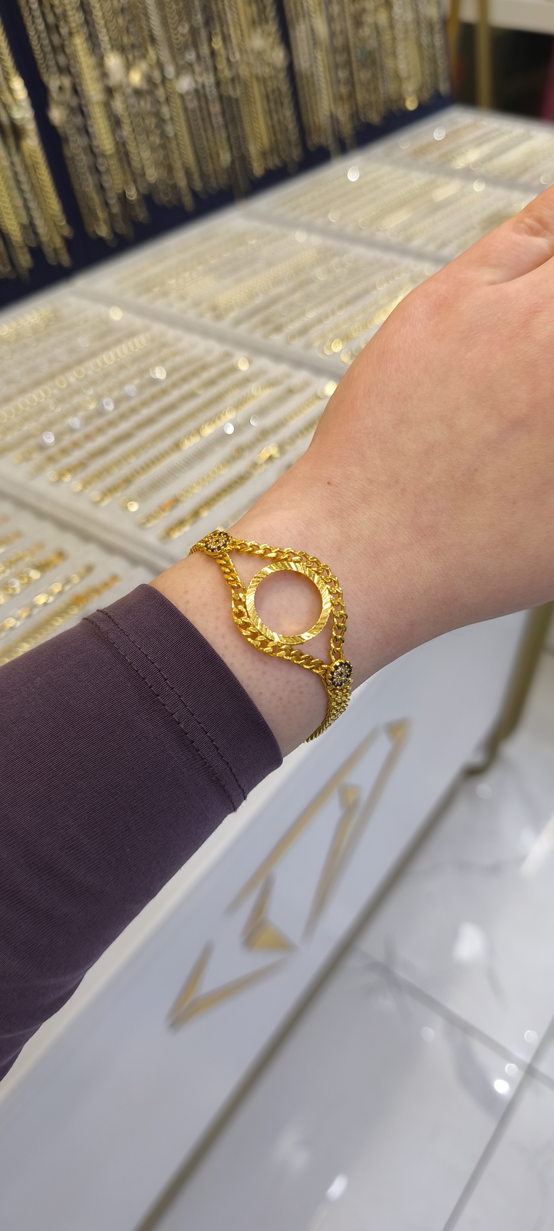 ALTIN KAPLAMA-ÇEYREKLİ BİLEKLİK