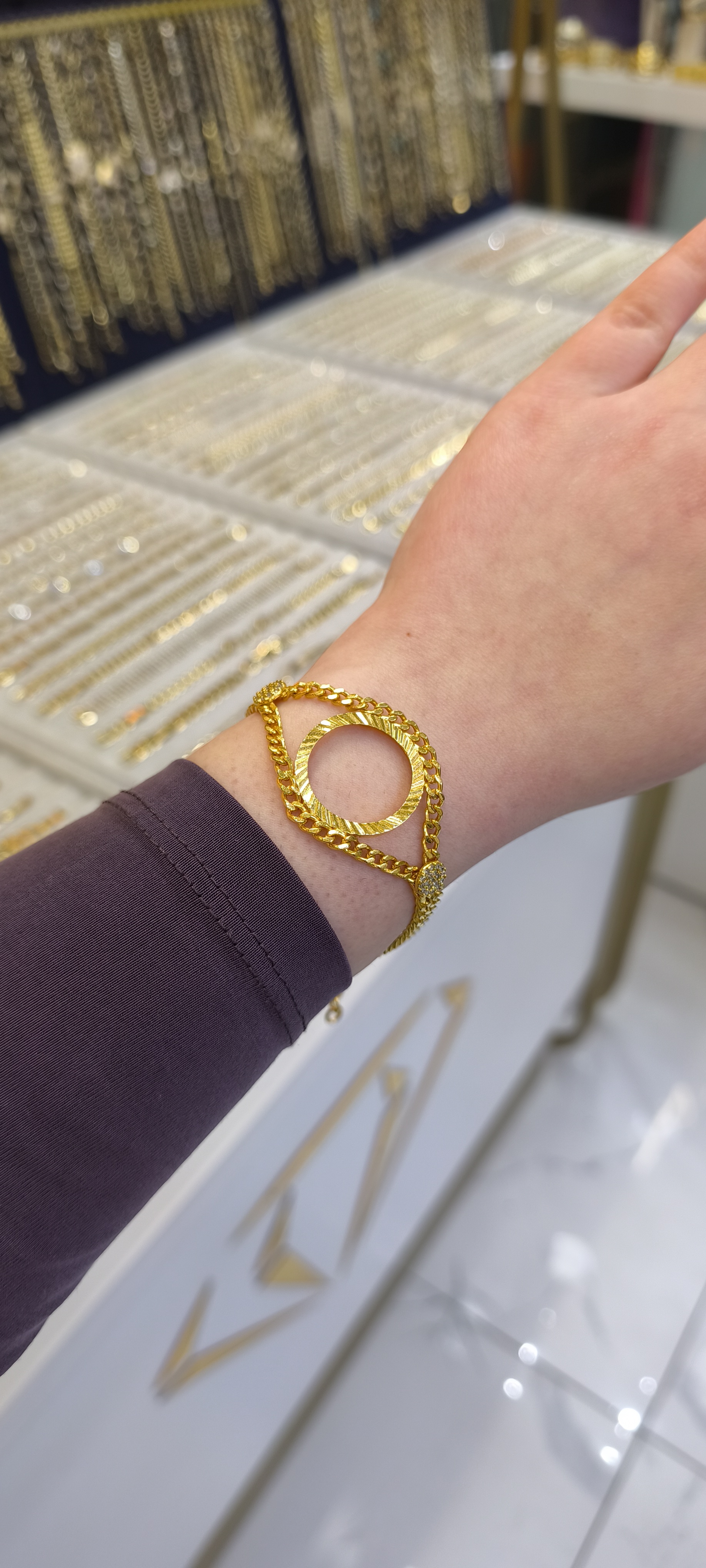 ALTIN KAPLAMA-YARIMLI BİLEKLİK