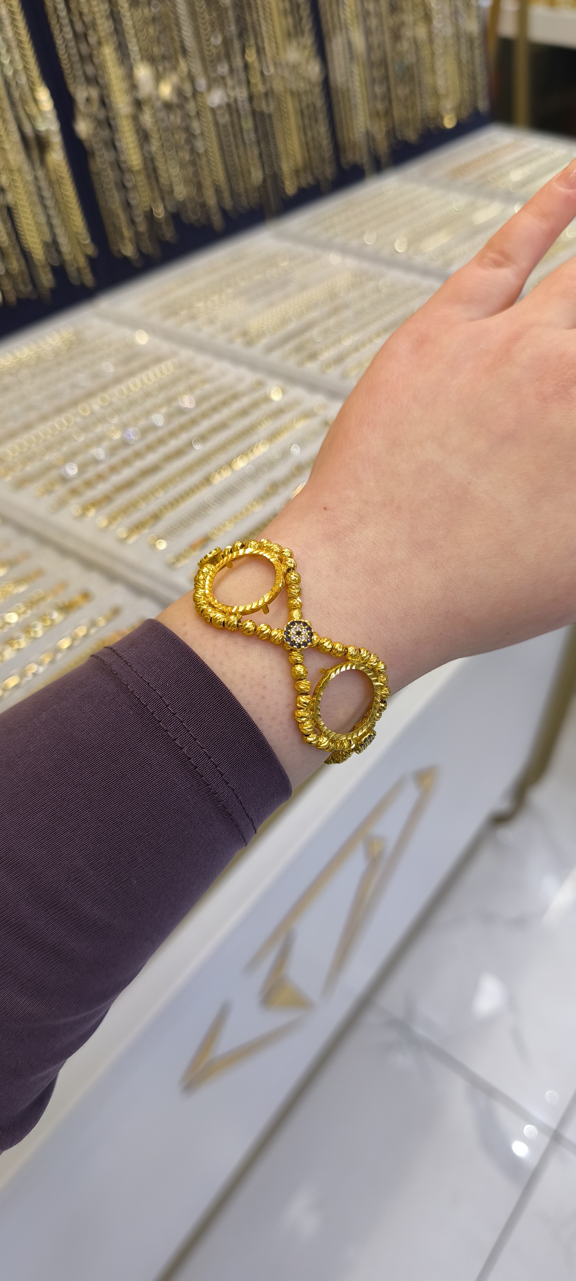 ALTIN KAPLAMA-İKİLİ ÇEYREKLİ BİLEKLİK